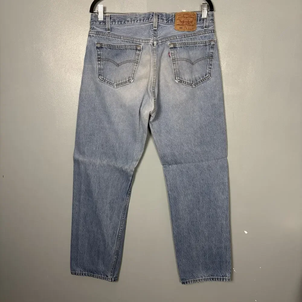 Vintage 90’s LEVIS Men’s 501 Button Fly Blue Denim Jeans 36x30 Pants Work Styles